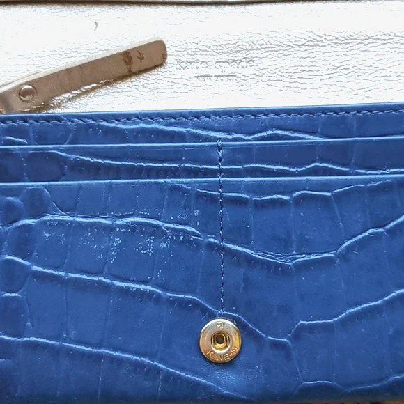 Kate Spade Navy Embossed Wallet Vintage Guc - Picture 13 of 16
